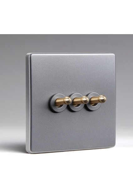 Duvar Dekorasyonu Anahtar Priz Paneli Gümüş Grisi Iskandinav Retro Antika Pirinç Kolu Modern Minimalist Set 86 (Yurt Dışından)