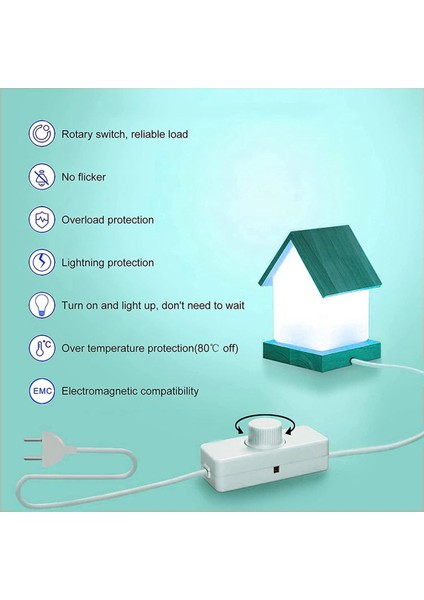 Inline LED Dimmer Anahtarı-1 x Dimmer Anahtarı-Beyaz (Yurt Dışından)