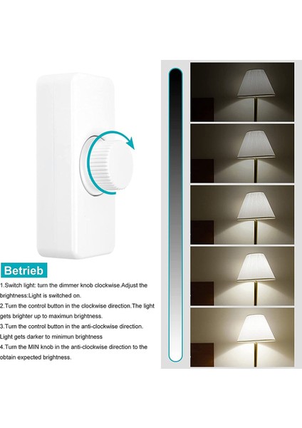 Inline LED Dimmer Anahtarı-1 x Dimmer Anahtarı-Beyaz (Yurt Dışından)