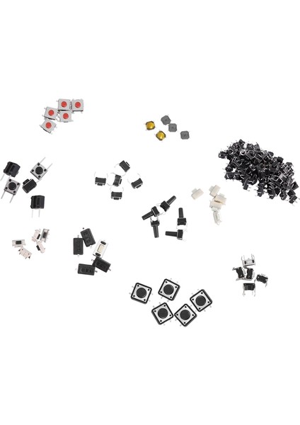 Oumery 100X Dıp Delikten Spst Anlık Dokunsal Inceliğini Anahtarı ve 125 Adet Mini Anahtarı 25 Türleri Çeşitli Basma Düğmesi Inceliğini Anahtarları (Yurt Dışından) modelleri