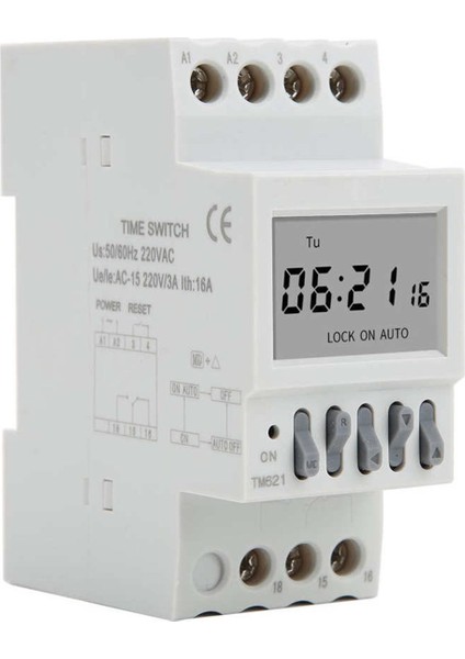 TM621 Dijital Zaman Anahtarı Röle Güç Zamanlayıcı Din Raylı, Geri Sayım Fonksiyonlu AC220V (Yurt Dışından)