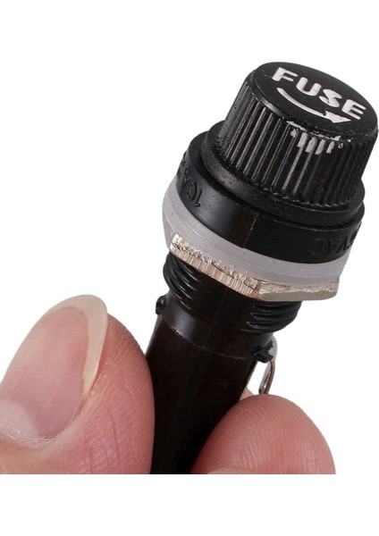 5 Adet Spst Siyah Düğme Açma/kapama Yuvarlak Basmalı Anahtar ile 5 Adet Ac 125V 15A Panel Montajlı Sigorta Tutucu (Yurt Dışından) modelleri