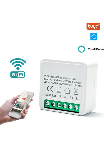 Kesici Bluetooth Anahtarı Ev Için Kablosuz Uzaktan Kumanda Anahtarı, 1/2 Yollu 16A (Yurt Dışından) fiyatları