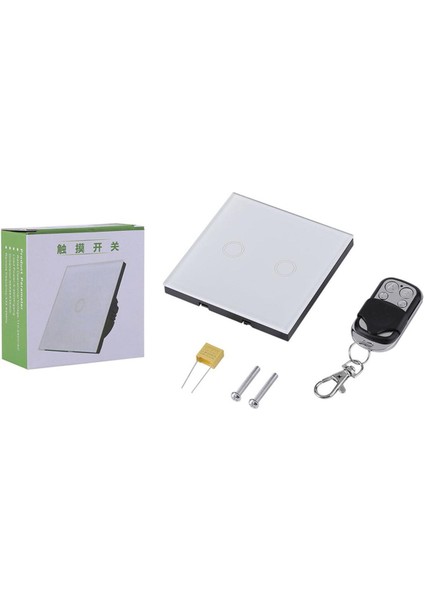 Akıllı Rf 433MHZ Uzaktan Dokunmatik Duvar Anahtarı Temperli Cam Panel LED Göstergesi Tek Yangın Kablosu Kontrolü (Yurt Dışından)