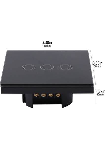 Akıllı Rf 433MHZ Uzaktan Dokunmatik Duvar Anahtarı Temperli Cam Panel LED Göstergesi Tek Yangın Kablosu Kontrolü (Yurt Dışından)