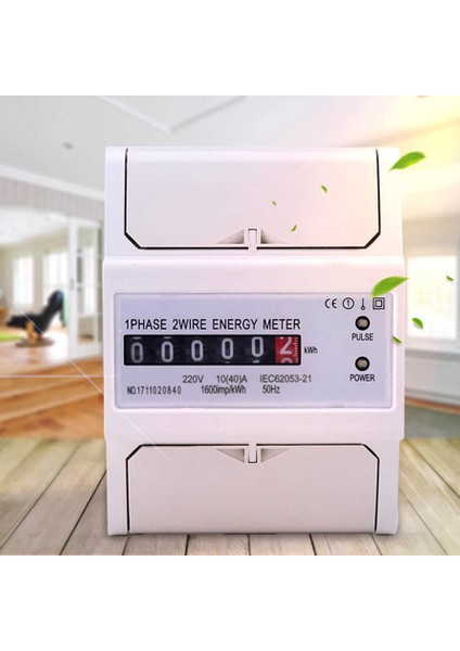 Adet 220V 1 Fazlı 2 Telli Dın Raylı Elektronik Enerji Kwh Metre 50Hz 10(40)A Is (Yurt Dışından)