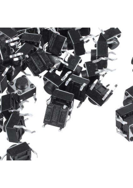 50 Adet 4-Pin Dıp Delikten Dokunsal Basmalı Düğme Anahtarı ve 5 Adet 6 Pin Bölünmüş Döner Doğrusal Çift Konik Potansiyometre (Yurt Dışından) modelleri