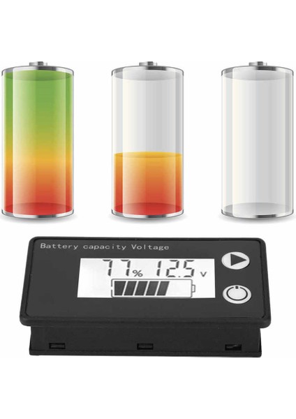 LCD 12V Pil Kapasitesi Göstergesi Test Cihazı Lityum Evrensel Dijital Ekran Voltmetre (Yurt Dışından) fırsatları