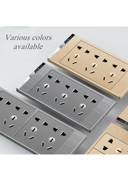 【ayak Koltuk】yswl Modern Işık Anahtarı Duvar Soketi 10-13A Gri Çizim Panel Anahtarı 1/2/3/4 Gang 1/2 Yollu 118MM Evrensel 3 Pin Fiş Çıkışı Elektrik (Yurt Dışından) modelleri