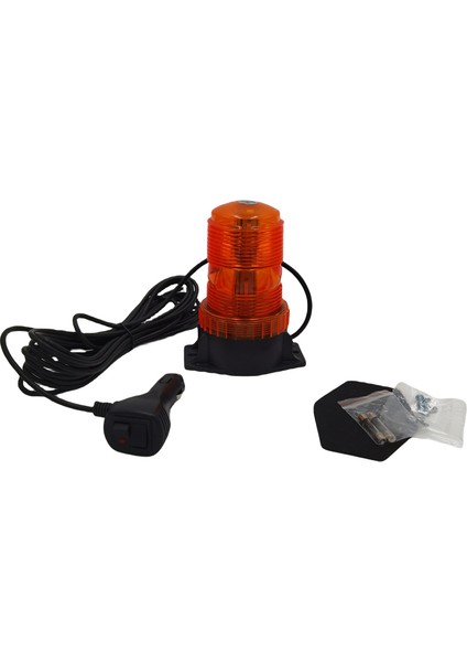 7 Fonksiyonlu Tepe Lambası Çakarlı Mıknatıslı Dikey Model 12-30V Turuncu / LAIK537