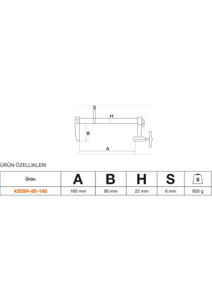 Kauçuk Saplı İşkence 160mm 420SH-80-160