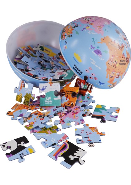 Gürbüz Yayınları 15 cm Çocuk Korsan Küre + Puzzle Kıds Legendary Pırates Globe + Puzzle 54PCS