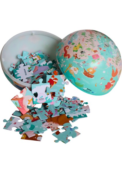 Gürbüz Yayınları 15 cm Çocuk Denizkızı Küre + Puzzle Kıds Mermaid Journey Globe + Puzzle 54PCS