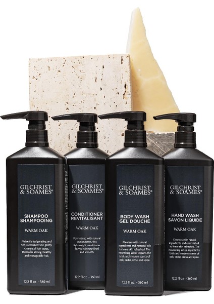 Warm Oak Shampoo 360 ml + Conditioner 360 ml + Body Wash 360 ml + Hand Wash 360 ml