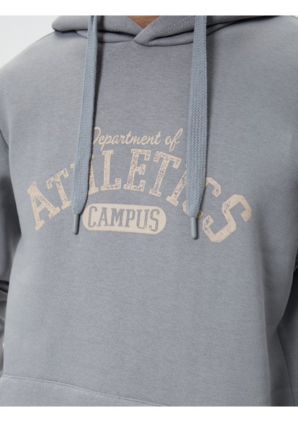 Kapşonlu Sweat Kolej Baskılı Kanguru Cep Detaylı Ribanalı indirimleri