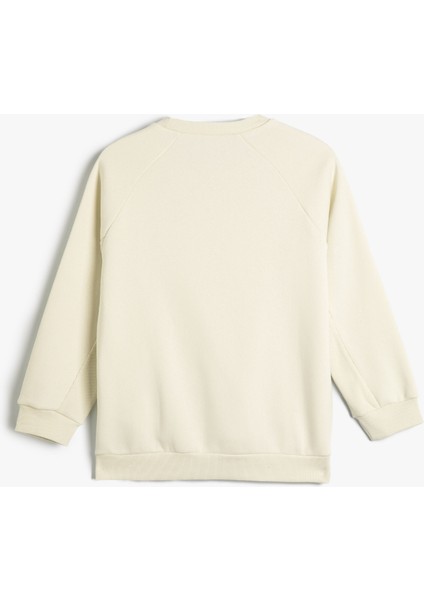 Sweatshirt Uzun Kollu Bisiklet Yaka Kış Temalı Baskı Detaylı Şardonlu fiyatları