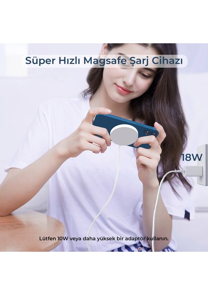 BXMG15 15W Manyetik Kablosuz Şarj Cihazı Beyaz iPhone 12/13/14/15 Serisi ile uyumlu indirimleri