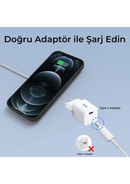 BXMG15 15W Manyetik Kablosuz Şarj Cihazı Beyaz iPhone 12/13/14/15 Serisi ile uyumlu