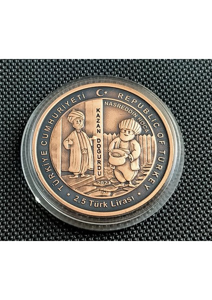Tc. 2021 Yılı Nasrettin Hoca Kazan Doğurdu 2.5 Lira Darphane Hatıra Bronz Çil Sertifikalı fiyatları