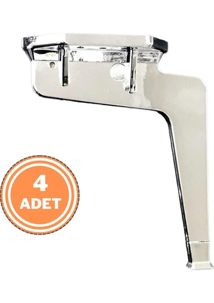 4 Adet Kaz Lüks Mobilya Koltuk Ayağı Metal Krom 17 cm