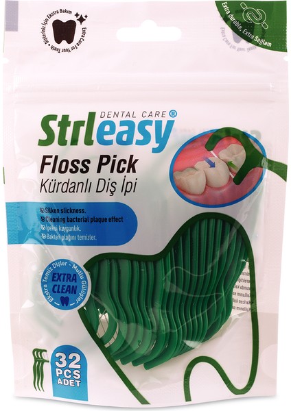 Kürdanlı Diş İpi (Floss Picks) 32'li