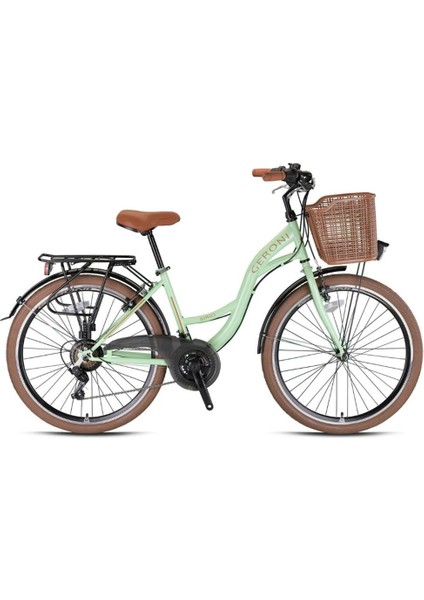 26J Sırıo 21V Vb Şehir Bisikleti - Mint Yeşili Kahverengi- 44 Kadro
