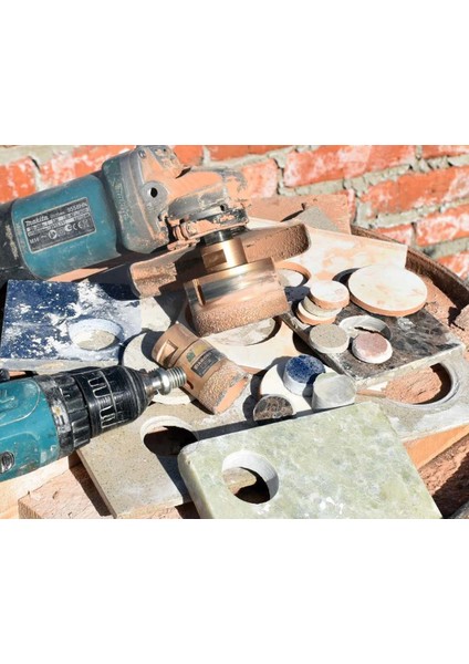 Mermer Granit Panç Fayans Beton Kaya 70MM Sarı Elmas Delme Ucu Avuç Taşlama Uyumlu (M14) Karot Delik indirimleri