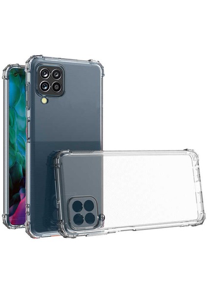 Samsung Galaxy A22 Köşeli Şeffaf Anti Shock Silikon Kılıf