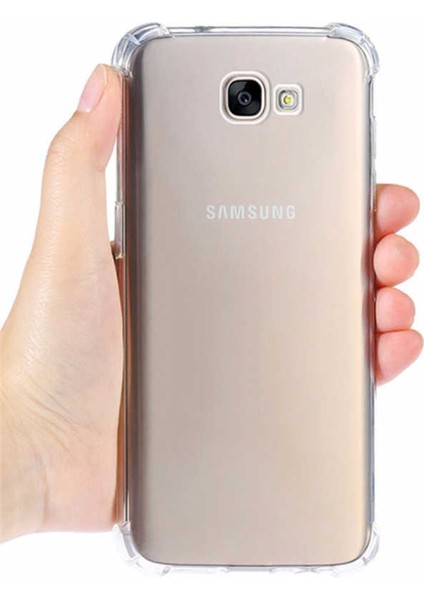 Samsung Galaxy J7 Prime Köşeli Şeffaf Anti Shock Silikon Kılıf