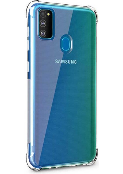 Samsung Galaxy M30S Köşeli Şeffaf Anti Shock Silikon Kılıf