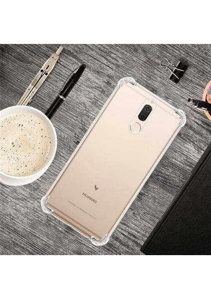 Huawei Mate 10 Lite Köşeli Şeffaf Anti Shock Silikon Kılıf