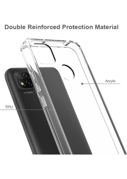 Xiaomi Redmi 9c Köşeli Şeffaf Anti Shock Silikon Kılıf