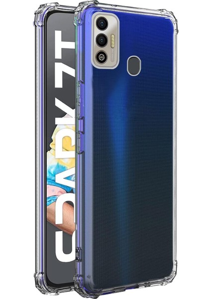 Tecno Camon Spark 7t Köşeli Şeffaf Anti Shock Silikon Kılıf fiyatları