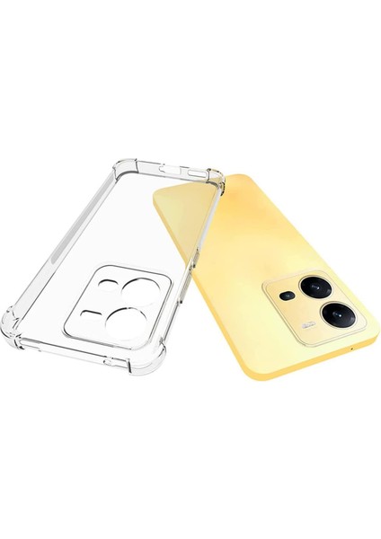 Vivo Y35 Köşeli Şeffaf Anti Shock Silikon Kılıf