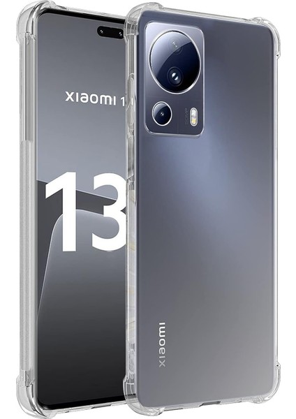 Xiaomi Mi 13 Lite Köşeli Şeffaf Anti Shock Silikon Kılıf