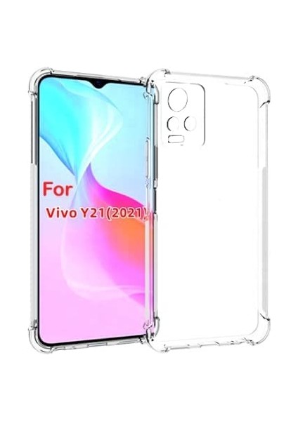 Vivo Y21S Köşeli Şeffaf Anti Shock Silikon Kılıf