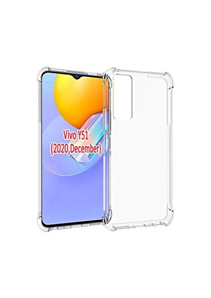 Vivo Y51 Köşeli Şeffaf Anti Shock Silikon Kılıf
