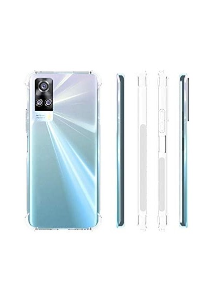 Vivo Y51 Köşeli Şeffaf Anti Shock Silikon Kılıf fiyatları