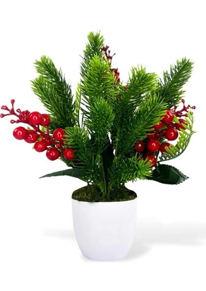 Yapay Çiçek Yılbaşı Çiçeği Kırmızı Kokina ve Çam Dalı Beyaz Aksıda 30*20CM fiyatları