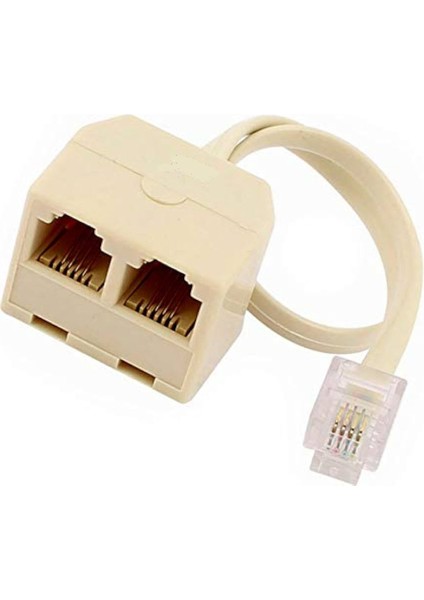 2 Port RJ11 Splitter 2 Li RJ11 Çoğaltıcı Kablolu RJ11 Çoğaltıcı