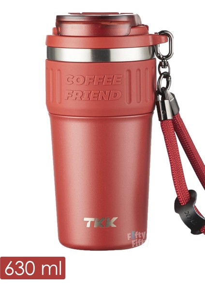 Tkk 630 ml Özel Seri Çelik Mug Kahve Bardağı Pipetli rahat Içim 6 Saat Sıcak 12 Saat Soğuk Termos -2023 630 ml