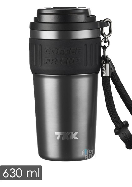 Tkk 630 ml Özel Seri Çelik Mug Kahve Bardağı Pipetli rahat Içim 6 Saat Sıcak 12 Saat Soğuk Termos -2023 630 ml