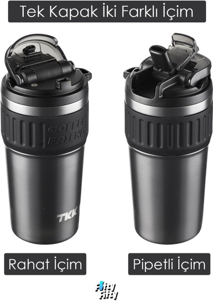 Tkk 630 ml Özel Seri Çelik Mug Kahve Bardağı Pipetli rahat Içim 6 Saat Sıcak 12 Saat Soğuk Termos -2023 630 ml fiyatları