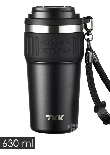 Tkk 630 ml Özel Seri Çelik Mug Kahve Bardağı Pipetli rahat Içim 6 Saat Sıcak 12 Saat Soğuk Termos -2023 630 ml