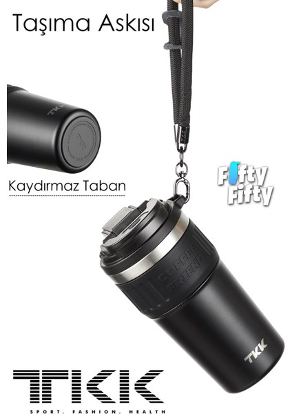 Tkk 630 ml Özel Seri Çelik Mug Kahve Bardağı Pipetli rahat Içim 6 Saat Sıcak 12 Saat Soğuk Termos -2023 630 ml indirimleri