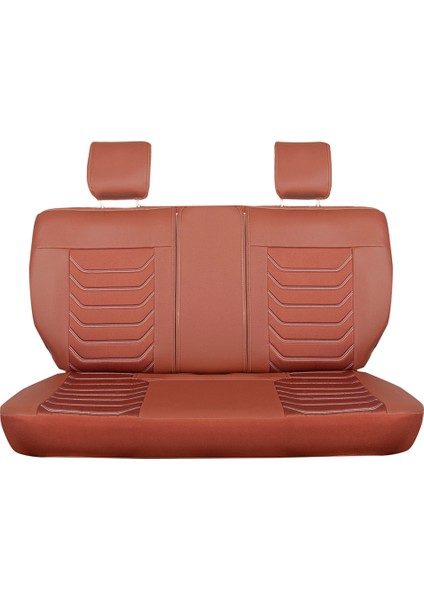 Fiat Egea Cross Uyumlu Lüks Yarı Deri Oto Koltuk Kılıfı Ön/arka Set (Roma) Tarçın