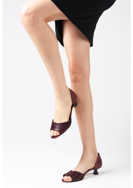 Adrian Bordo Renk Kadın Kısa Topuklu Ayakkabı indirimleri