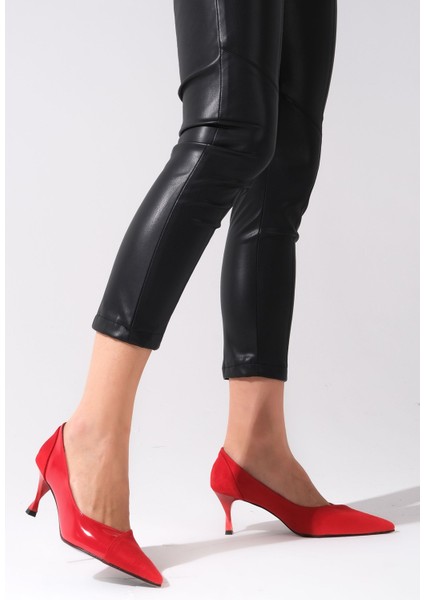 Wendy Kırmızı Süet Ve Rugan Kadın Topuklu Ayakkabı fiyatları