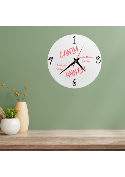 Anneler Gününe Özel Cam Duvar Saati