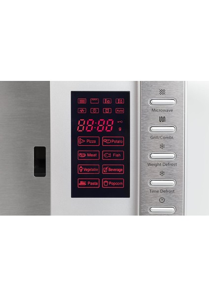 2'si 1 Arada Mikrodalga Fırın, Izgaralı, 800 W, 1000 W Izgara, 20 L, 2 Kombi Program + 8 Pişirme Programı, Fırçalanmış Paslanmaz Çelik, Aynalı fırsatları